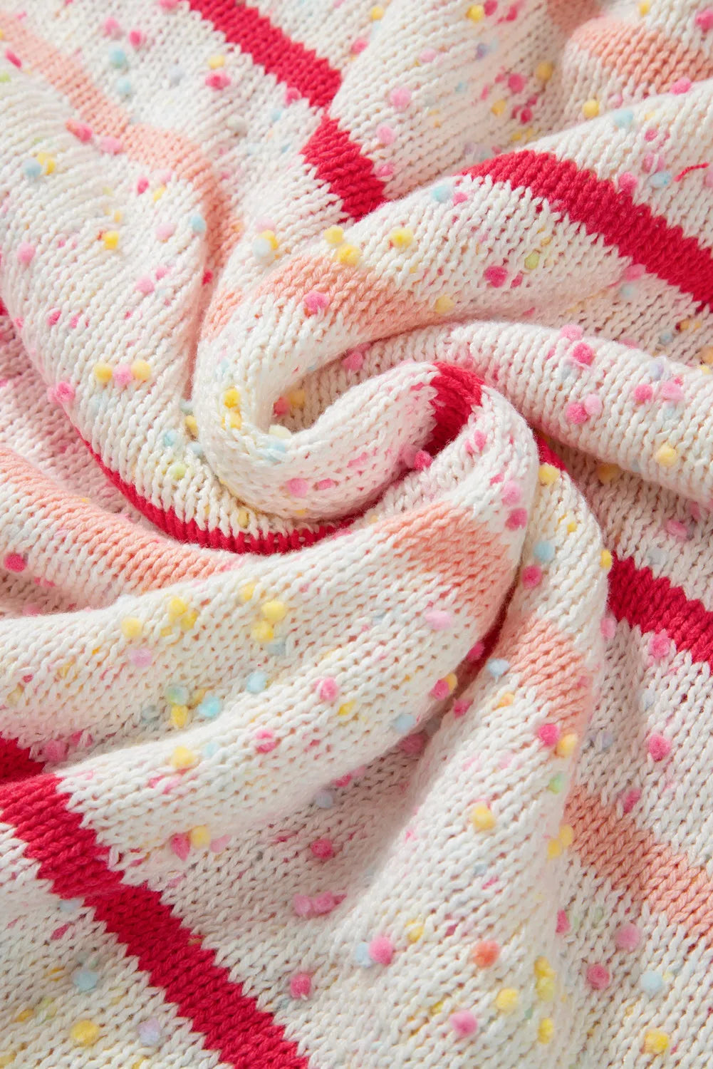 Plus Size Confetti Striped Round Neck Sweater 