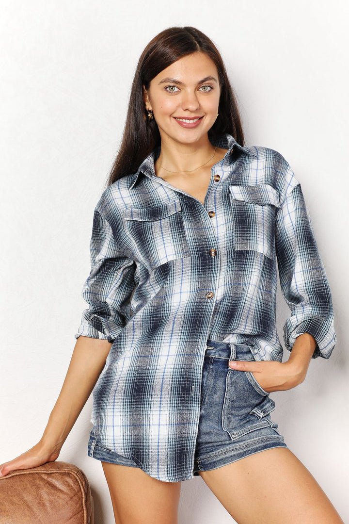 Mandy Plaid Dropped Shoulder Shirt 