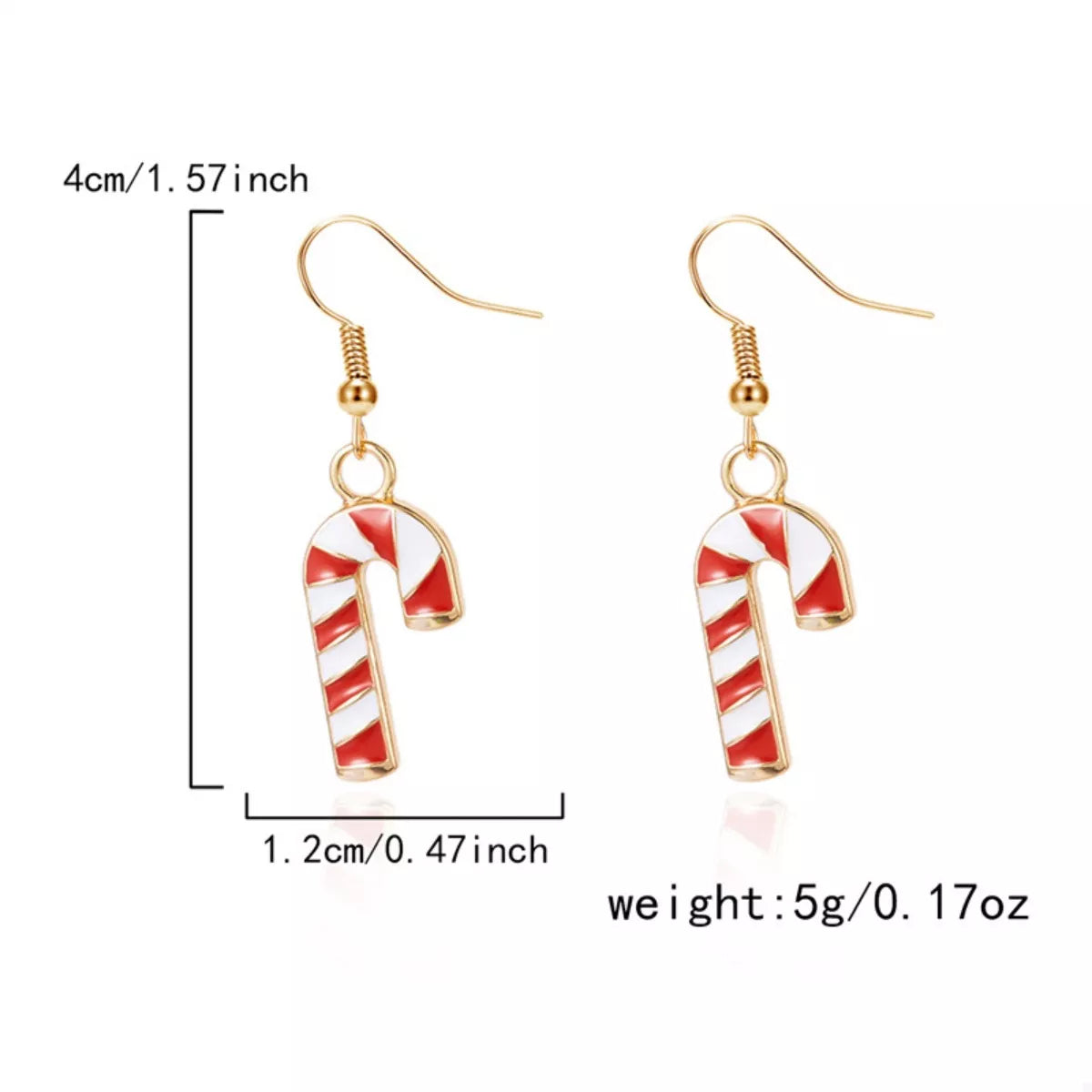 Christmas Candy Cane Earrings 