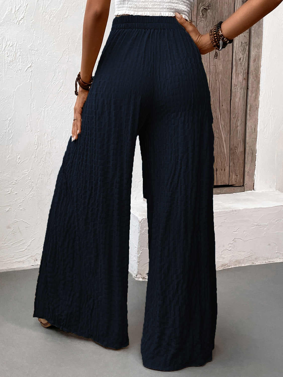 Honey Tied Slit Wide Leg Pants 