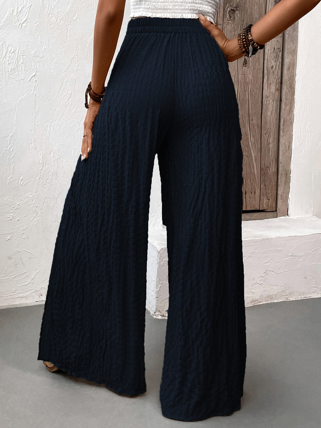 Honey Tied Slit Wide Leg Pants 