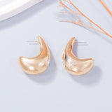 Alloy Rhinestone C-Hoop Earrings 
