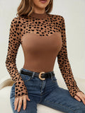 Heart Mock Neck Long Sleeve T-Shirt 