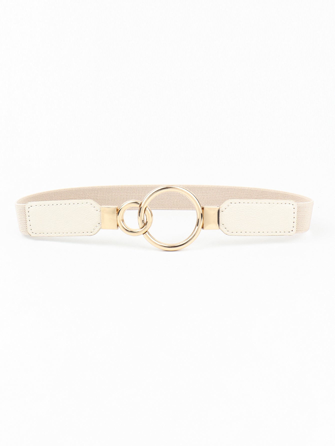 Double Ring Buckle Elastic PU Belt 