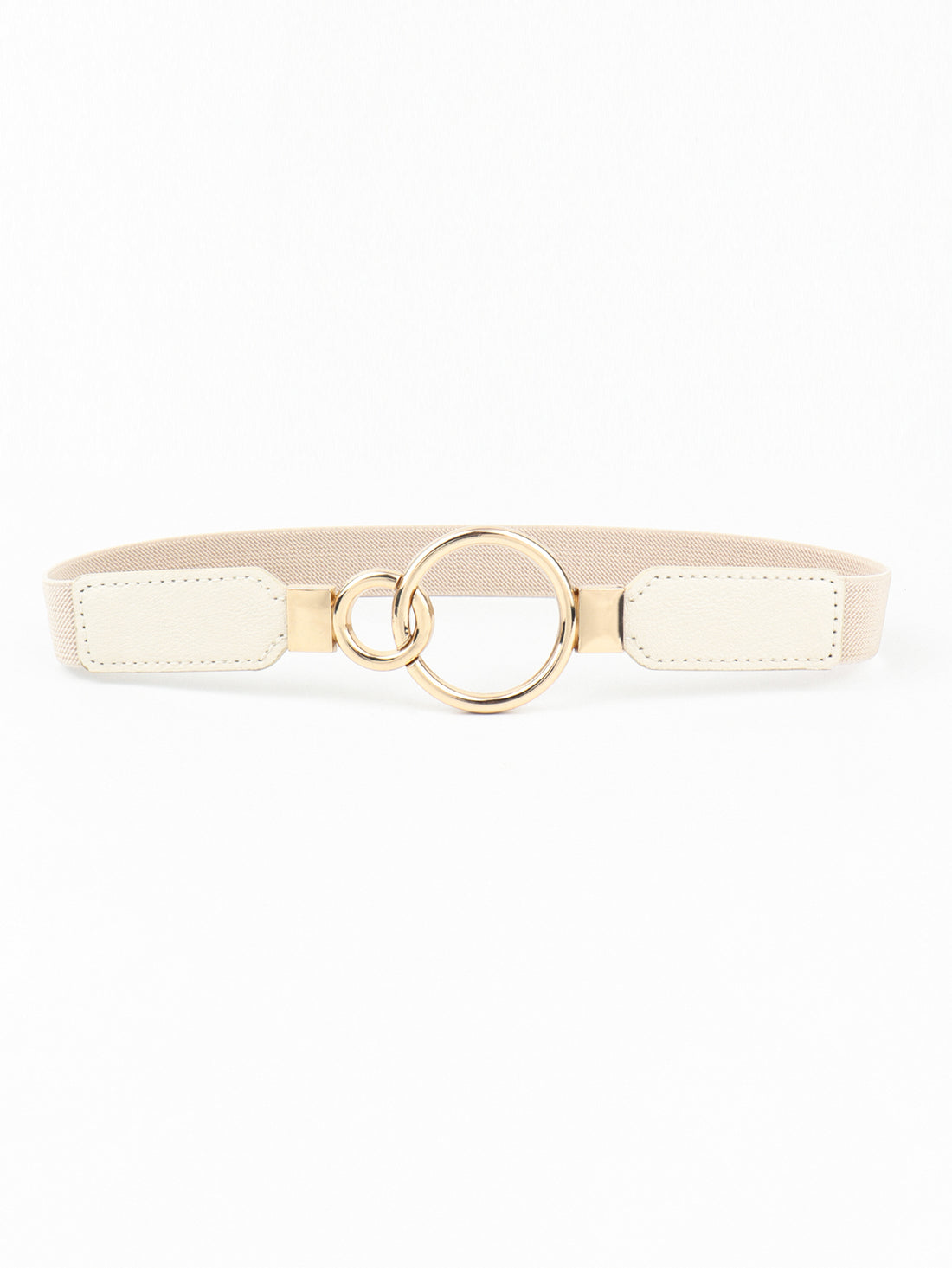 Double Ring Buckle Elastic PU Belt 