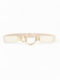 Double Ring Buckle Elastic PU Belt 
