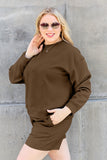 Double Take Full Size Texture Long Sleeve Top and Drawstring Shorts Set 
