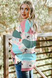 Plus Size Striped Slit Long Sleeve T-Shirt 