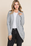 BOMBOM Open Front Long Sleeve Cocoon Cardigan 