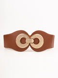 Alloy Buckle Elastic PU Belt 