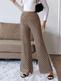 Plaid High-Waisted Wide Leg Pants 