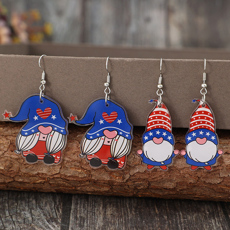 2 Pair Acrylic Gnome Earrings 