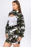 American Bazi Camouflage Cropped Jacket with Chains 