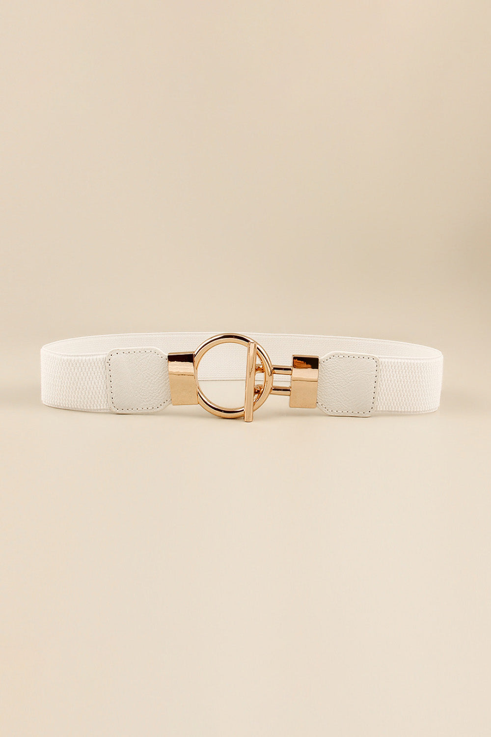 Circle Shape Buckle Zinc Alloy Buckle PU Leather Belt 