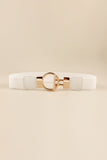 Circle Shape Buckle Zinc Alloy Buckle PU Leather Belt 