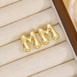 18K Gold-Plated Bubble Letter Stud Earrings 