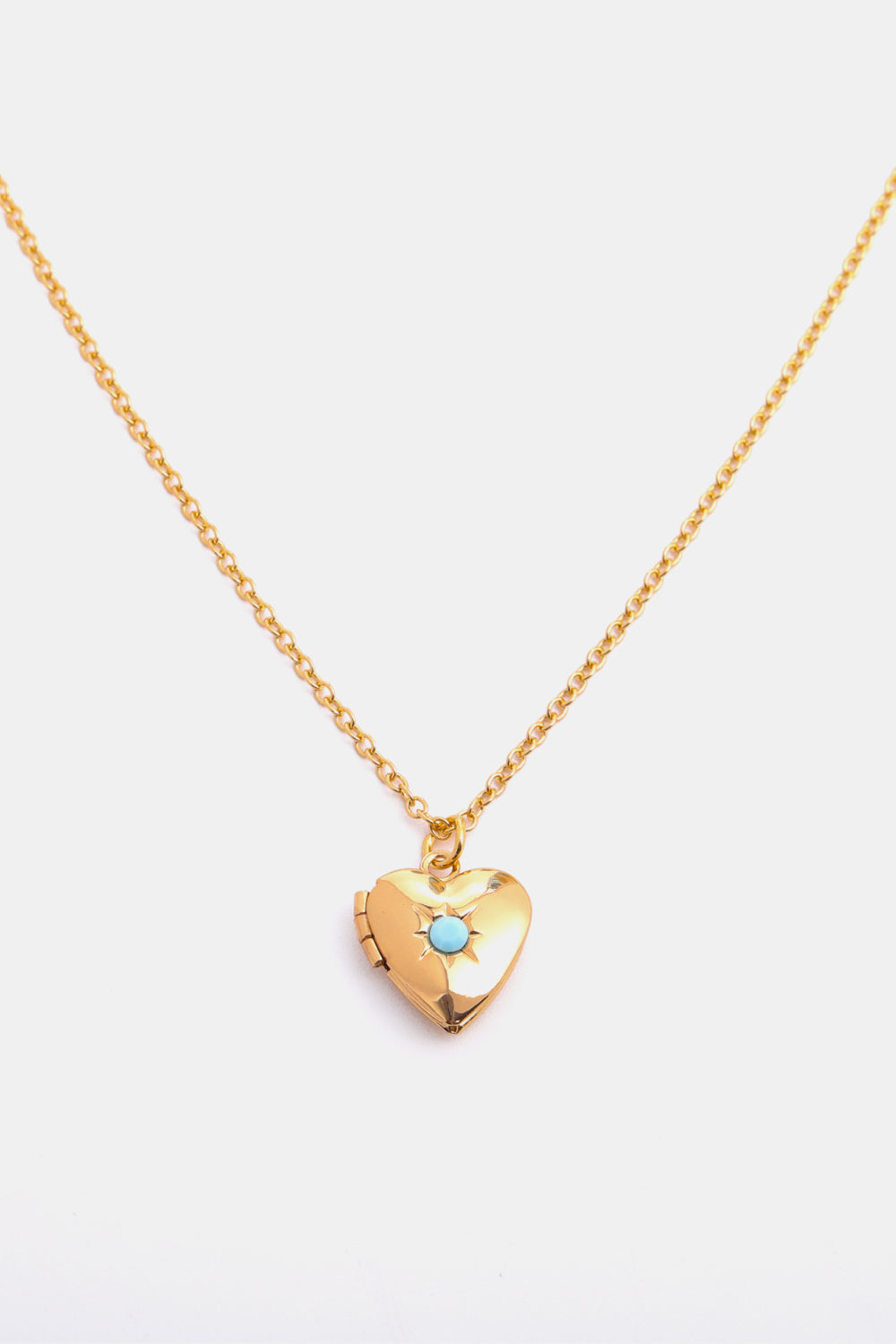 Zircon Heart Shape 14K Gold-Plated Pendant Necklace 