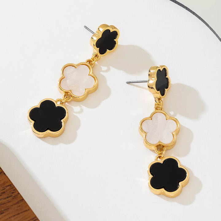 18K Gold-Plated Clover Drop Earrings 