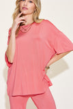 Basic Bae Full Size Bamboo Drop Shoulder T-Shirt and Flare Pants Set 