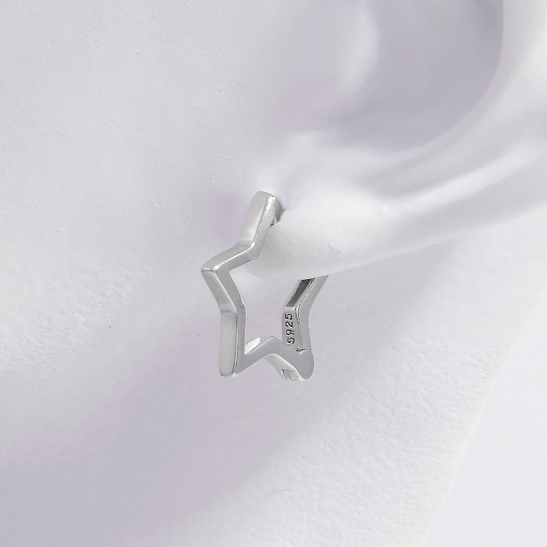 925 Sterling Silver Star Earrings 