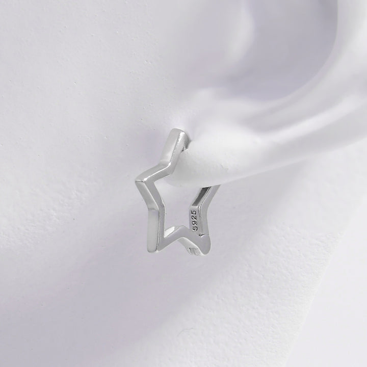 925 Sterling Silver Star Earrings 