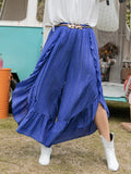 Plus Size Swiss Dot Ruffled Wide Leg Pants 