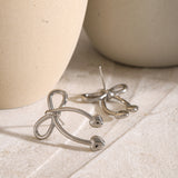 Stainless Steel Bow Earrings 