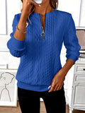 Texture Half Zip Long Sleeve Sweatshirt 