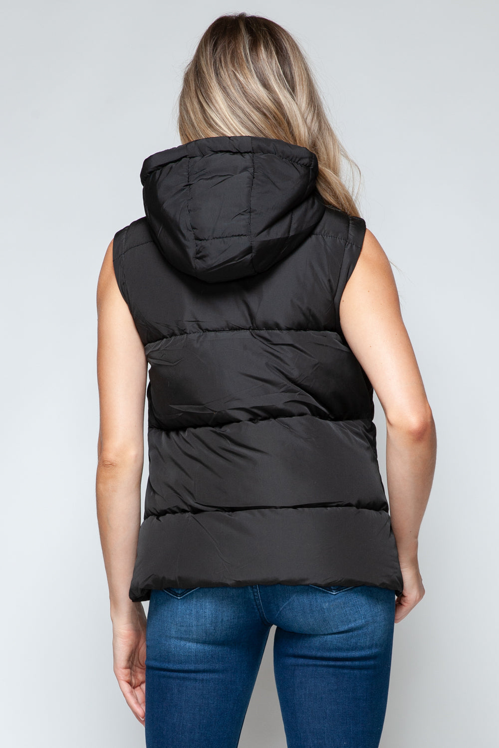 Snobbish Snap and Zip Closure Hooded Vest 
