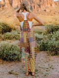 Double Take Full Size Printed V-Neck Sleeveless Jumpsuit 