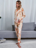Shiny Tie-Dye Round Neck Top and Pants Lounge Set Lingerie & Nightwear