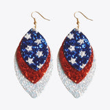 Leaf Shape Copper Dangle Earrings 
