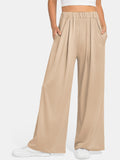 Elastic Waist Wide Leg Pants Pants