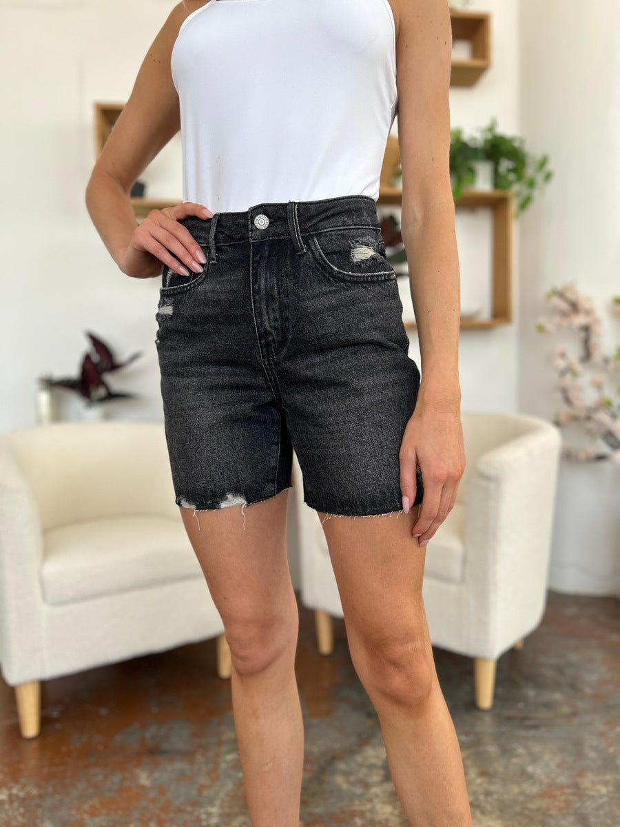 Judy Blue Full Size High Waist Rigid Magic Denim Shorts 