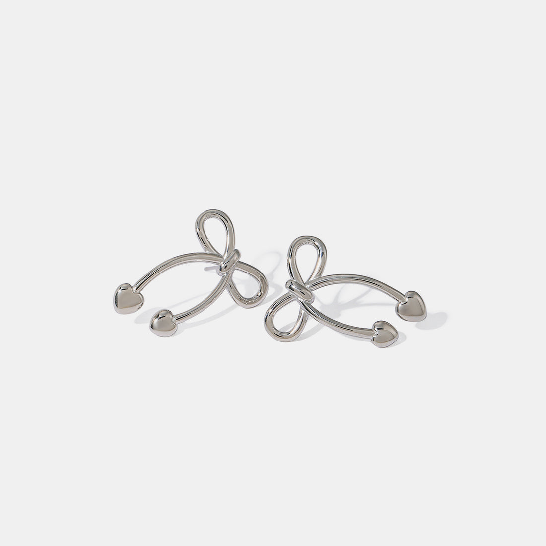 Stainless Steel Bow Earrings 
