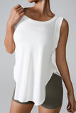 Slit Round Neck Active Tank 