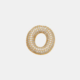 Inlaid Zircon Bubble Initial Necklace 