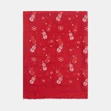 Fringe Snowman Polyester Scarf 