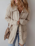 Button-Up Cardigan with Pockets 