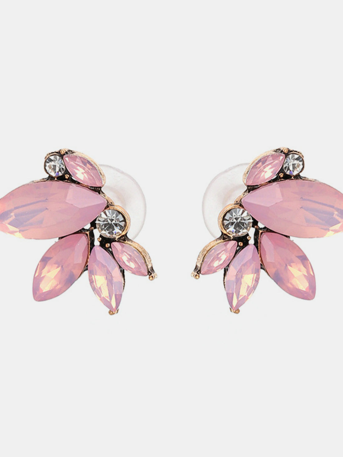 Alloy Rhinestone Flower Stud Earrings 