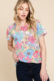 BOMBOM Floral Short Sleeve T-Shirt 