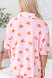 Star Print Short Sleeve Shirt and Shorts Set Lingerie & Nightwear