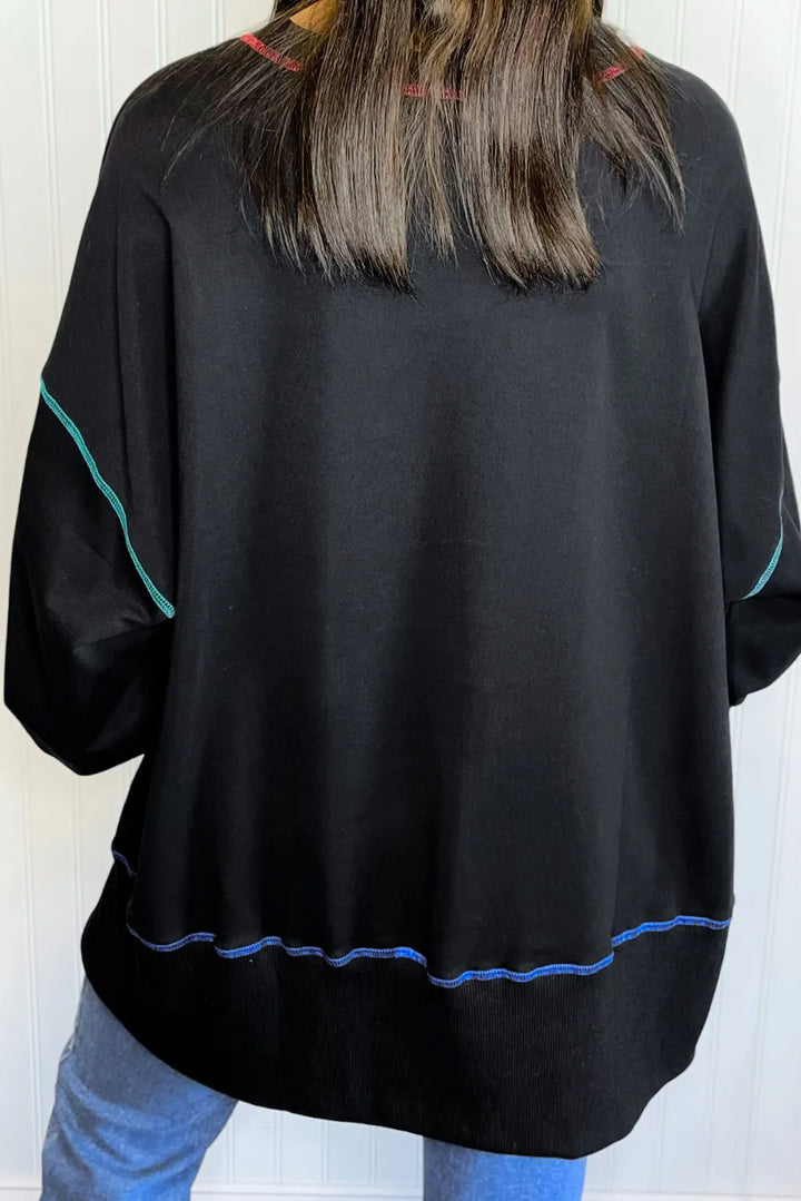 Pumpkin & Flower Graphic Long Sleeve Sweatshirt 