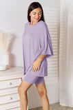 Basic Bae Full Size Soft Rayon Three-Quarter Sleeve Top and Shorts Set 