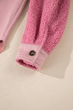 Pocketed Color Block Collared Neck Jacket 