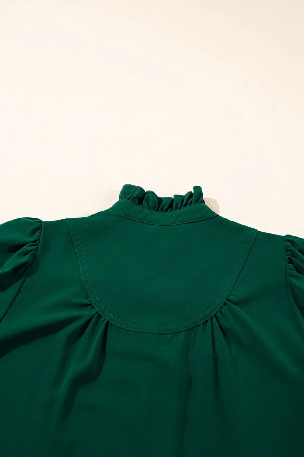 Puff Sleeve Frilled Trim Elegant Blouse 
