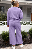 Double Take Full Size Textured Long Sleeve Top and Drawstring Pants Set 
