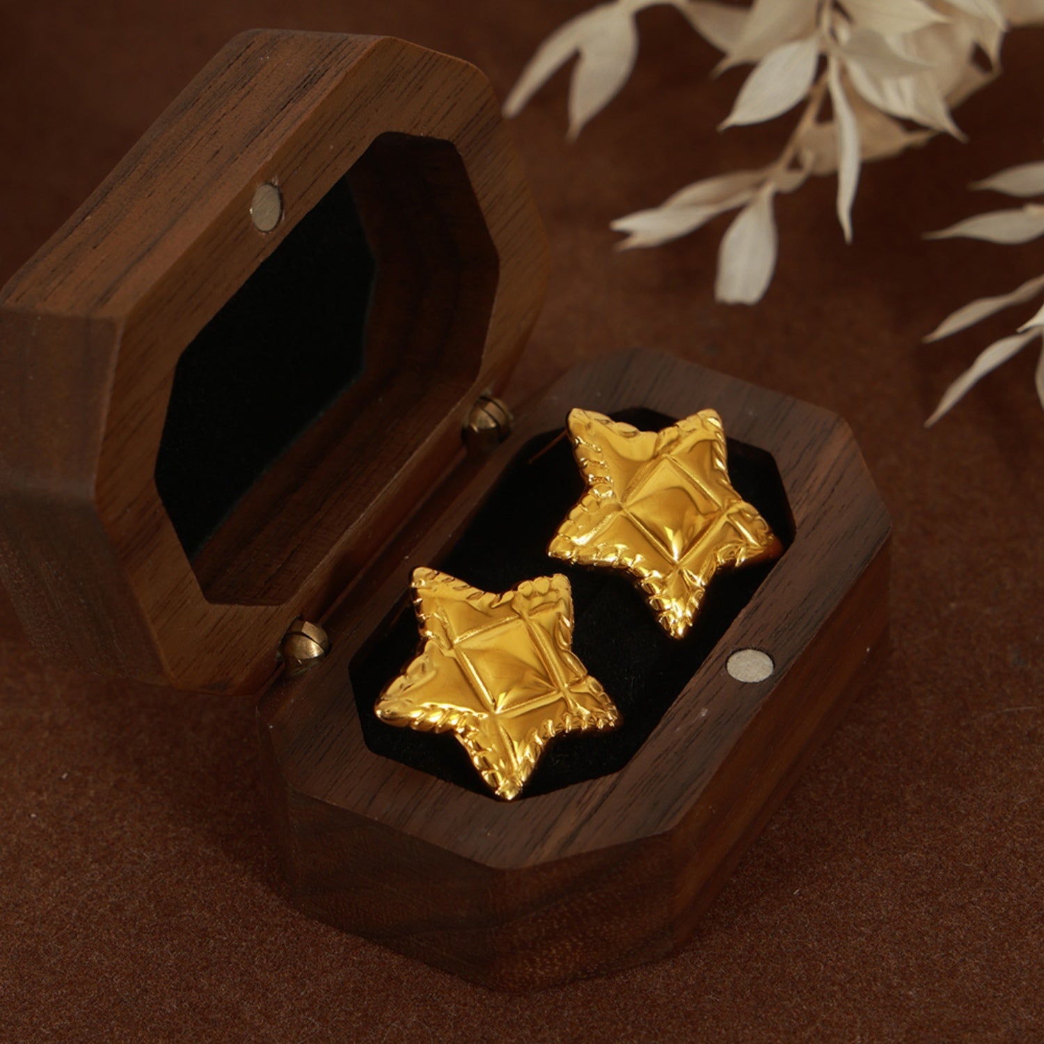 Titanium Steel Star Stud Earrings 