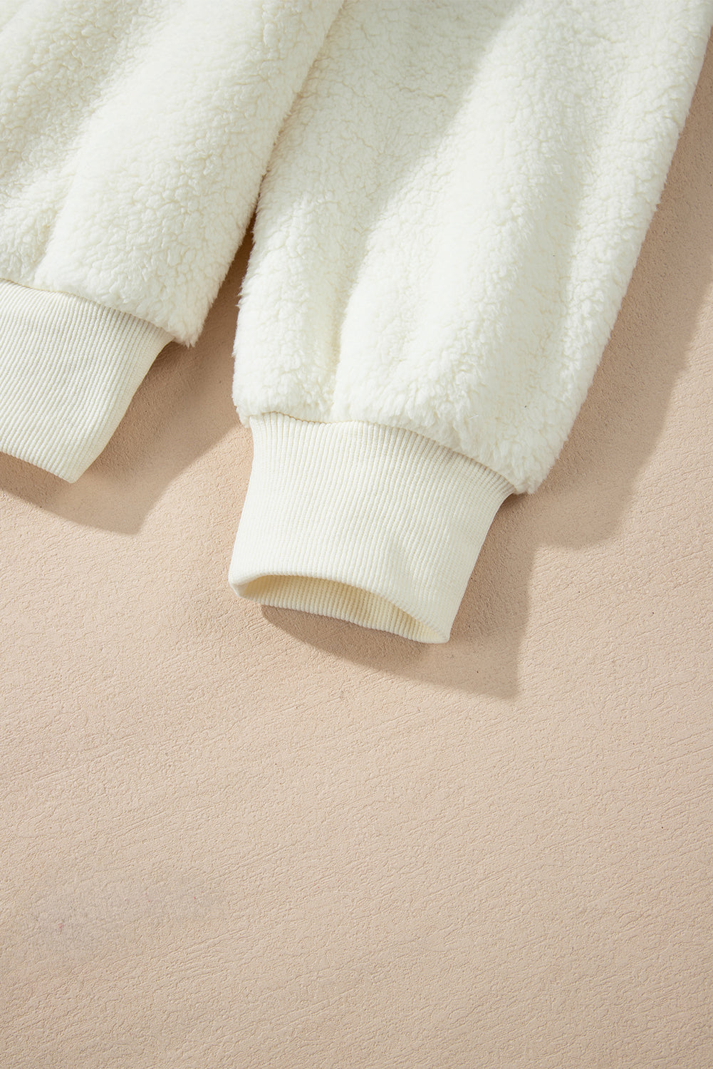 HOWDY Patched Round Neck Sherpa Sweatshirt 