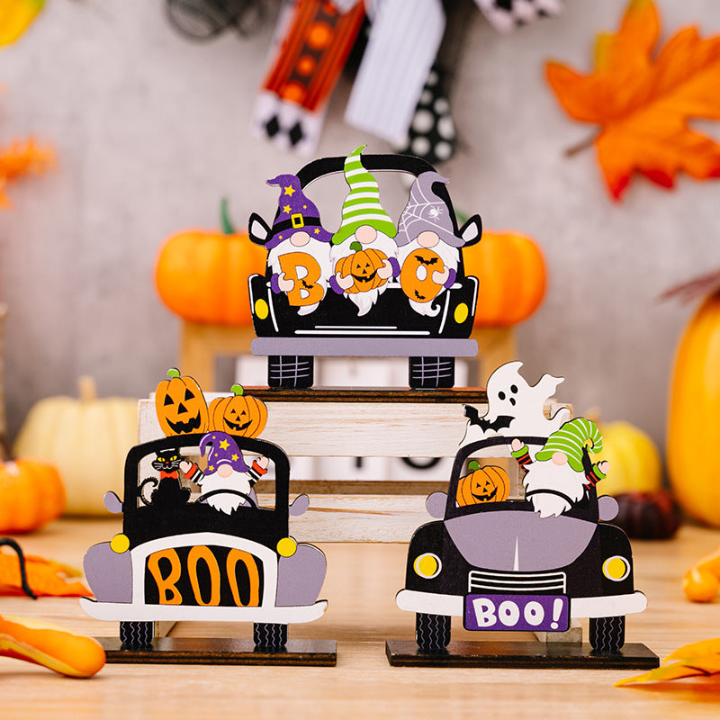 3-Piece Halloween Element Car-Shape Ornaments 